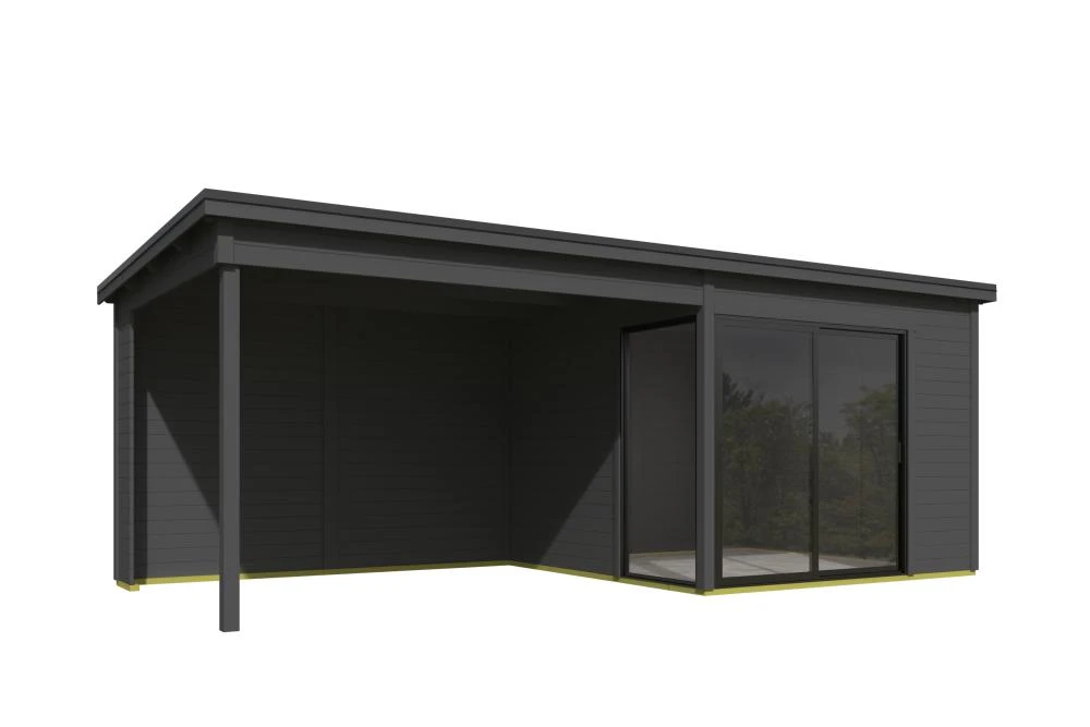 Outdoor Life Tuinhuis Julia met Overkapping Carbon Grey 295 x 295 cm - Afbeelding 2